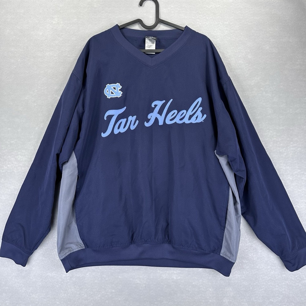 Vintage UNC Carolina Tar Heels Golf Pullover Windbreaker Jacket Large L Stitched